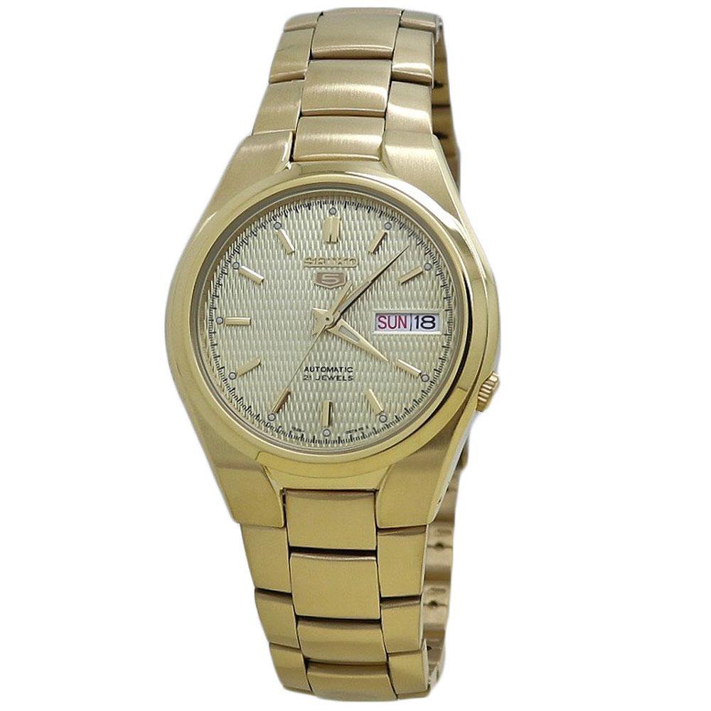  Seiko 5 Gold-Tone Stainless Steel Men's Watch SNK610 