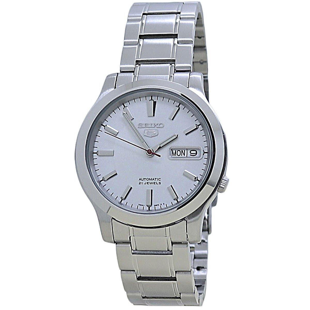  Seiko 5 Automatic White Dial Stainless Steel Men's Watch SNK789 