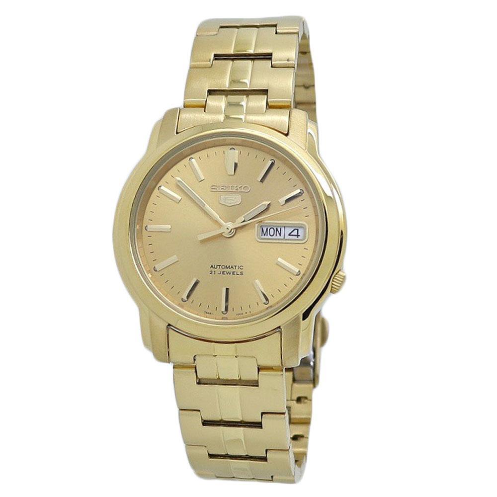  Seiko 5 Gold-Tone Stainless Steel Men's Watch SNKK76 