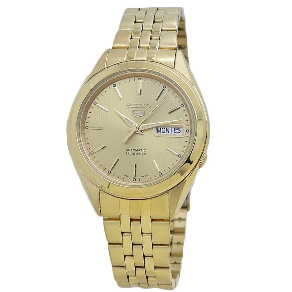  Seiko 5 Gold-Tone Stainless Steel Men's Watch SNKL28 