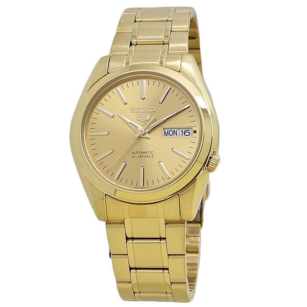  Seiko 5 Gold-Tone Stainless Steel Men's Watch SNKL48 