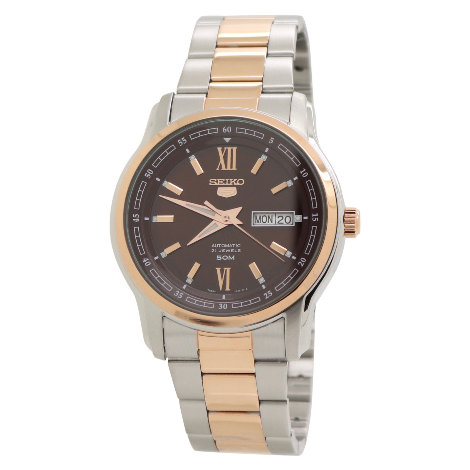  Seiko 5 Automatic Two-Tone Stainless Steel Men's Watch SNKP18 