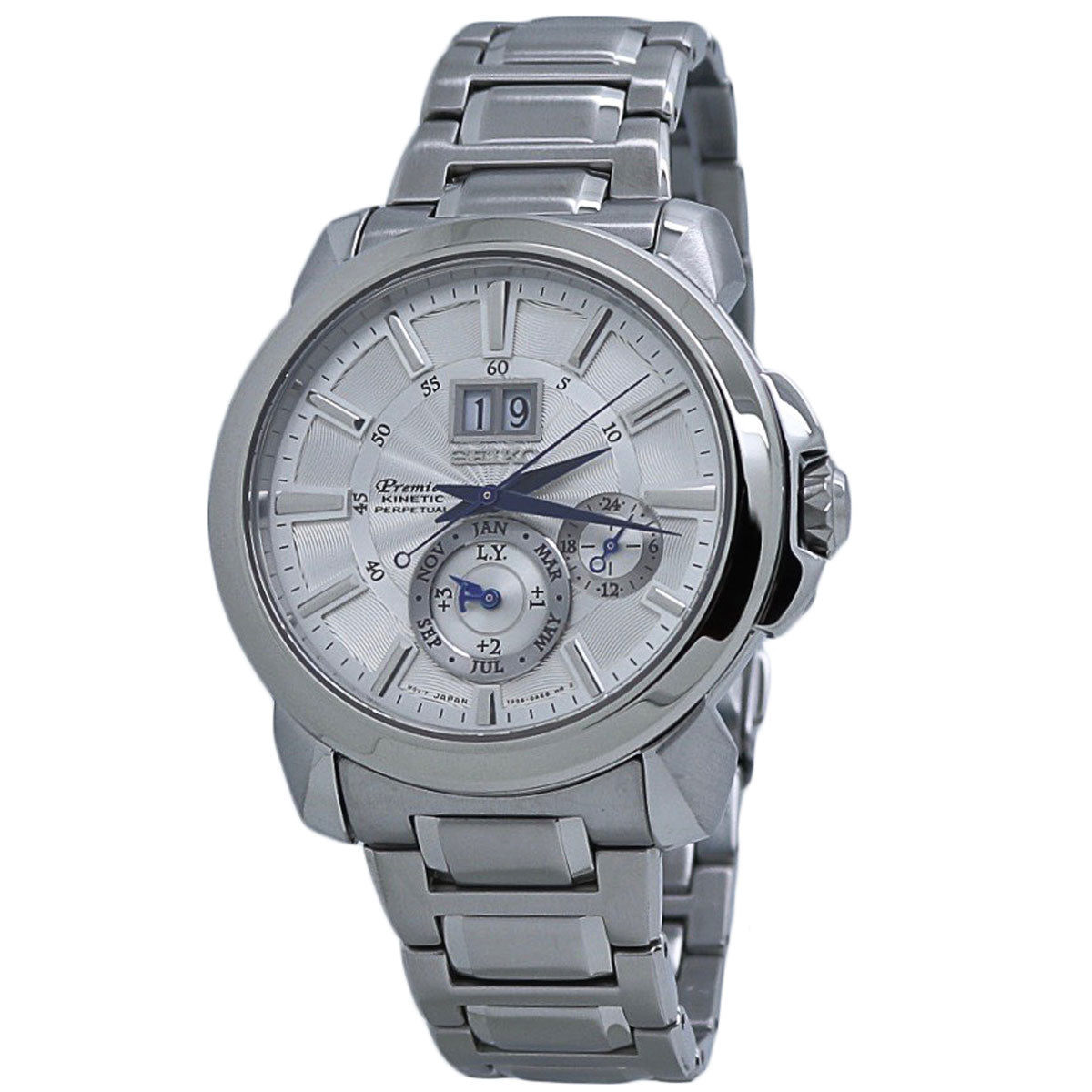  Seiko Premier Kinetic Silver Dial Stainless Steel Men's Watch SNP159 