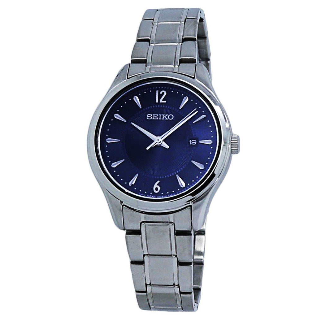 Seiko Quartz Blue Dial Stainless Steel Men\'s Watch SUR341 – pass the watch