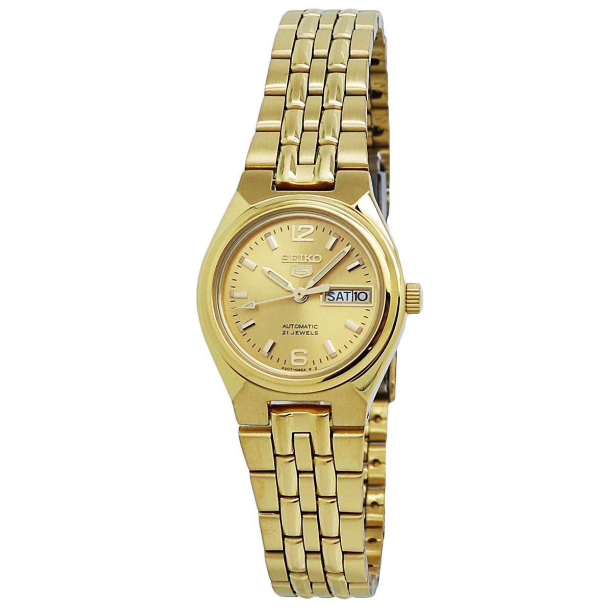 Seiko 5 Automatic Gold-tone Stainless Steel Ladies Watch SYMK36 – pass ...