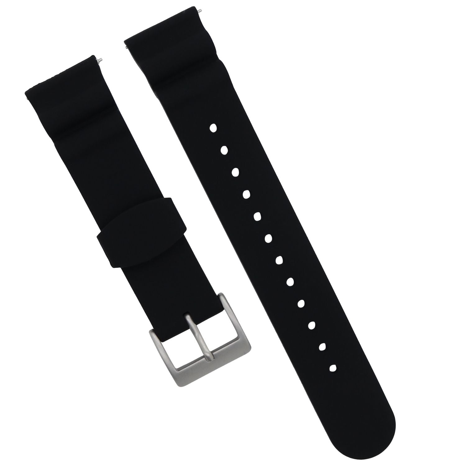  22MM Sport Silicone Quick Release Watch Strap / Black 