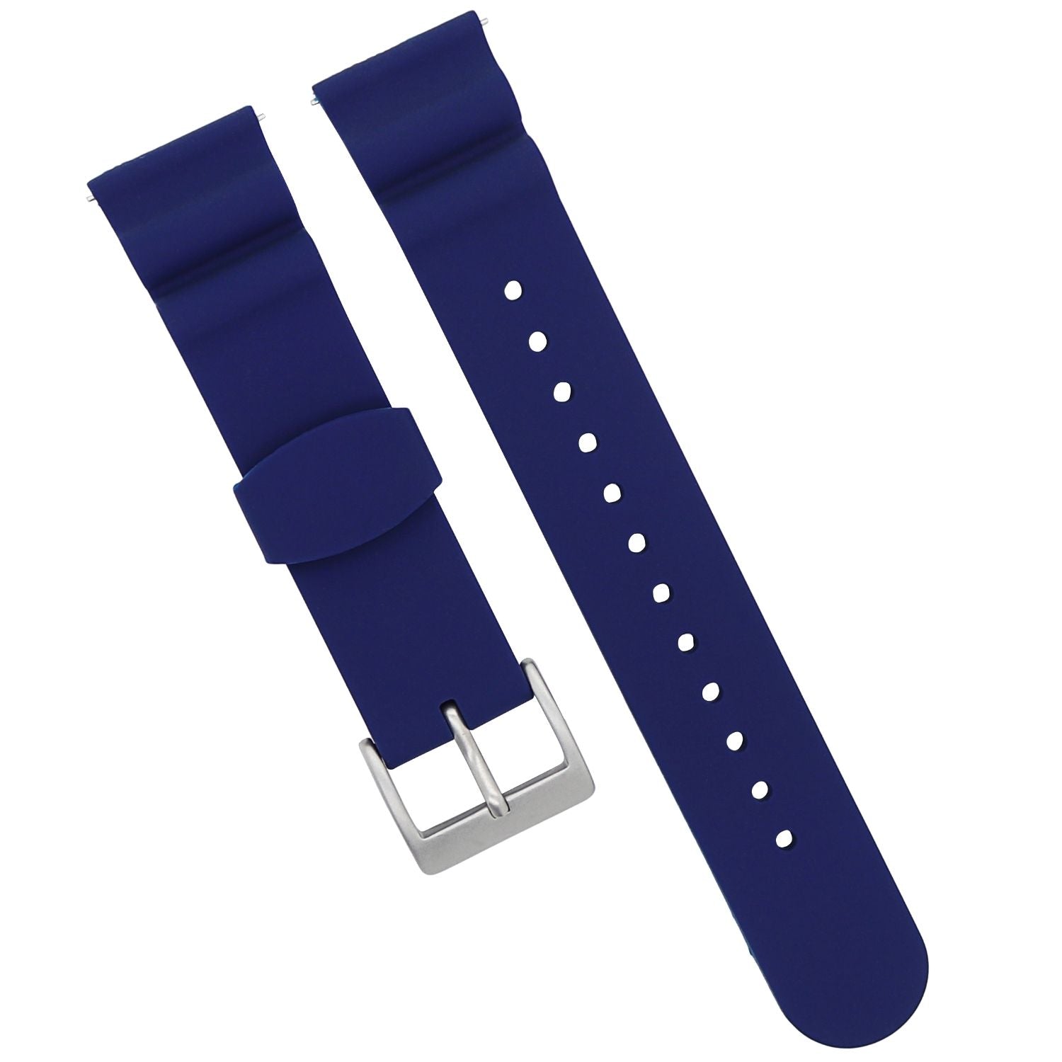  22MM Sport Silicone Quick Release Watch Strap / Blue 