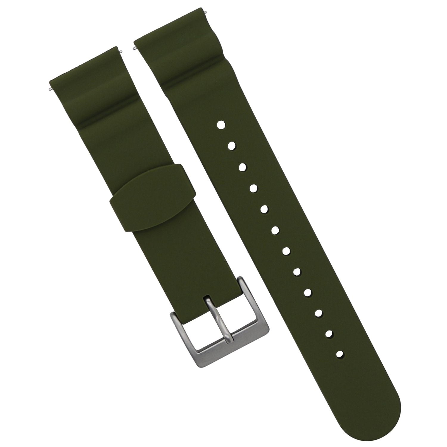  22MM Sport Silicone Quick Release Watch Strap / Green 