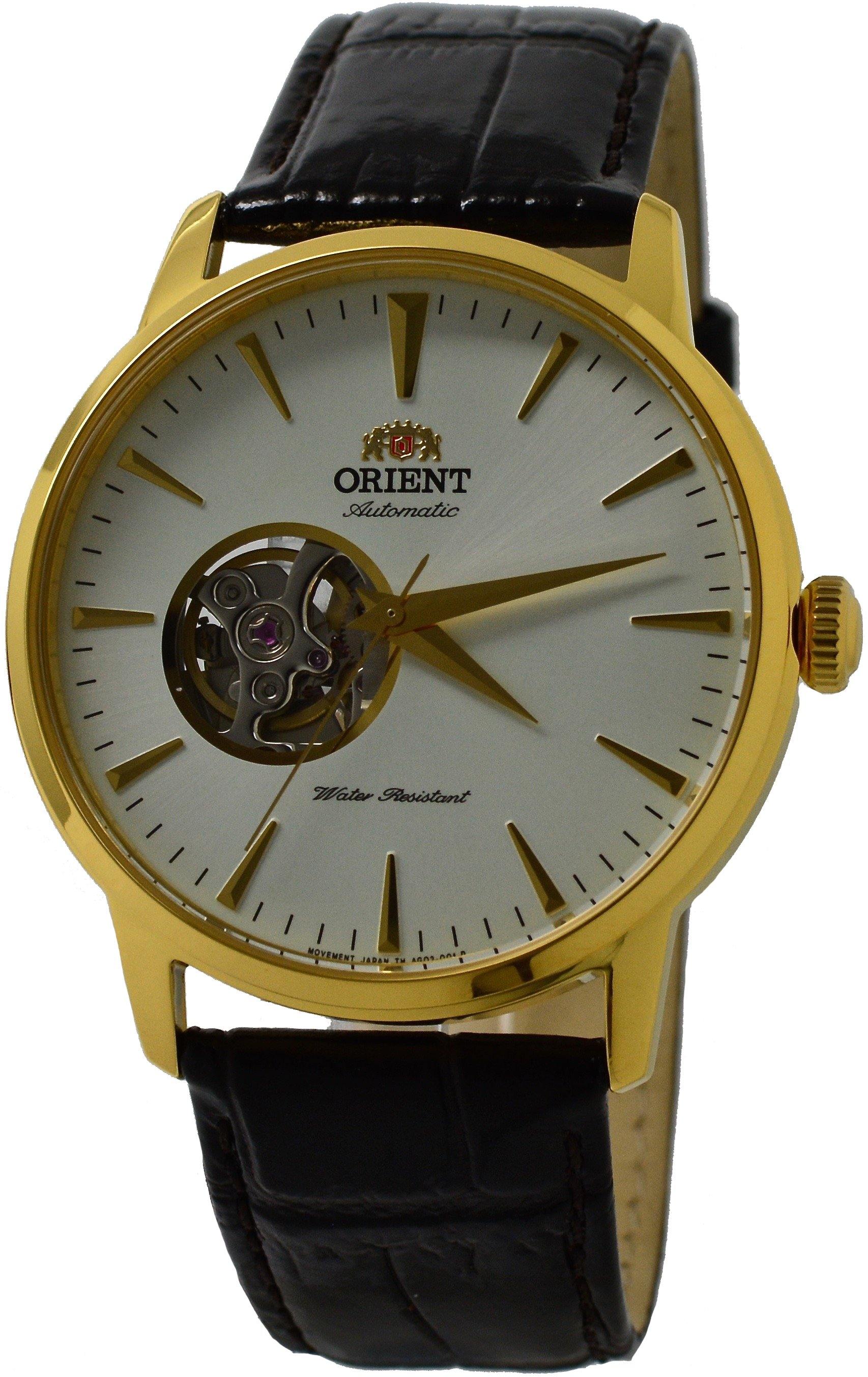  Orient Esteem II Automatic FAG02003W0 White Dial Brown Leather Band Men's Watch 