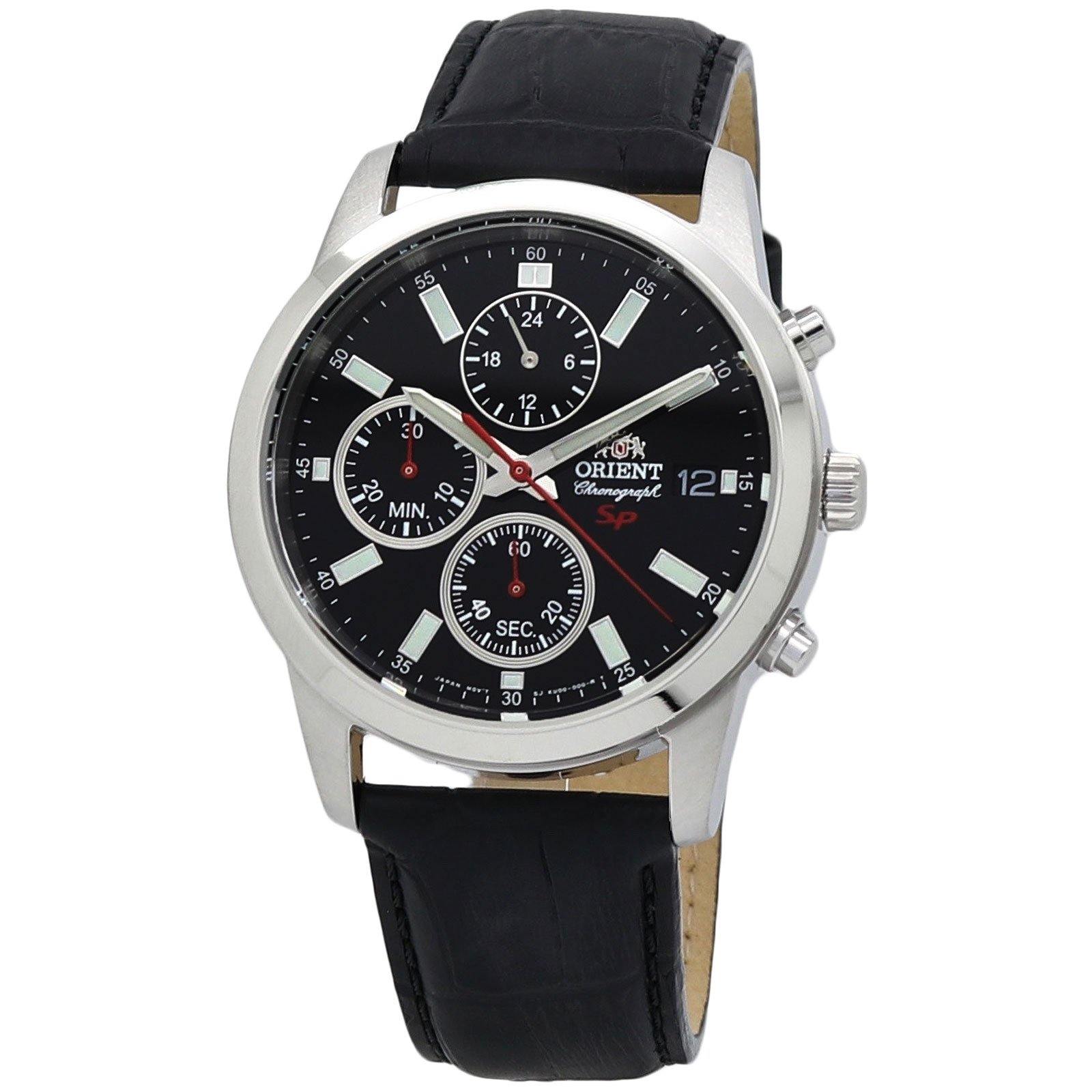  Orient SP Chronograph Black Dial Men's Leather Watch FKU00004B0 