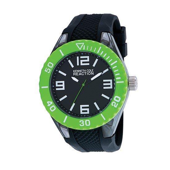  Kenneth Cole REACTION Unisex RK1339 Street Collection Analog Display Japanese Quartz Black Watch 