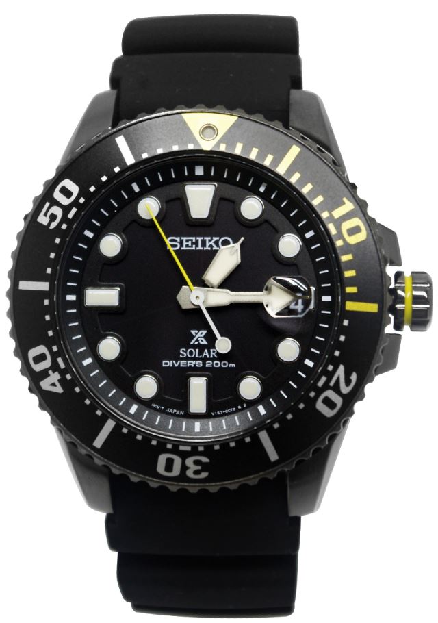  Seiko Prospex SNE441 Black Rubber Band Diver's Men's Watch 