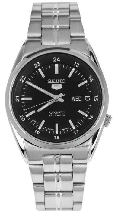  Seiko 5 Automatic SNK567J1 Black Dial Stainless Steel Men's Watch 