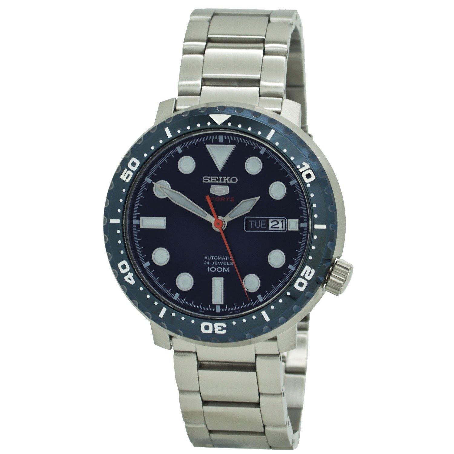  Seiko 5 Sports Automatic 'Bottle Cap' SRPC63 Blue Dial Men's Watch 