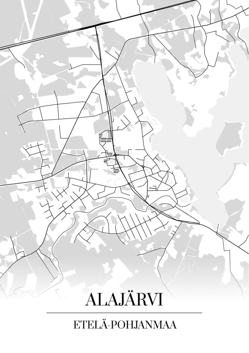 Alajärvi map board and map poster