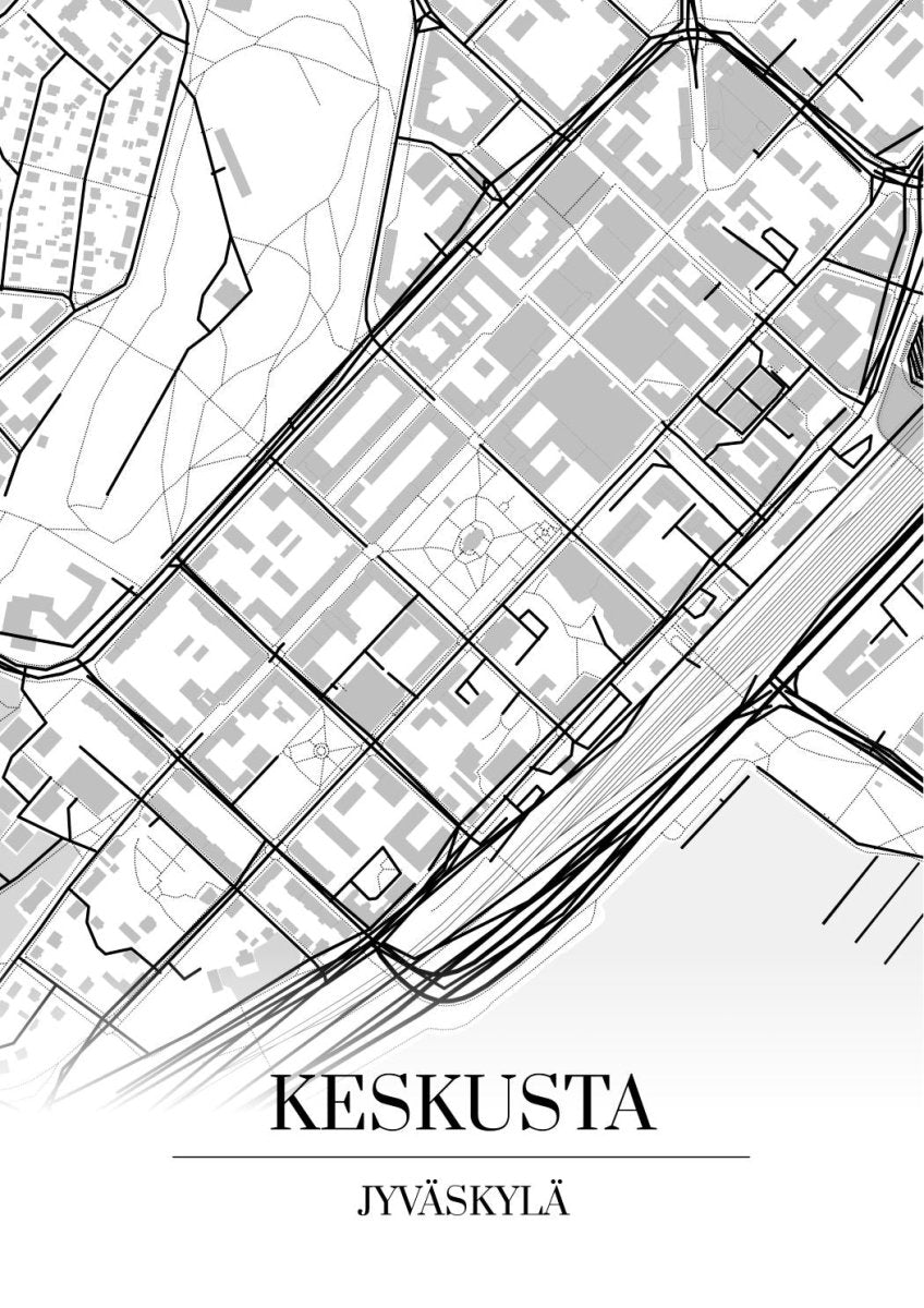 Jyväskylän keskusta karttataulu ja karttajuliste