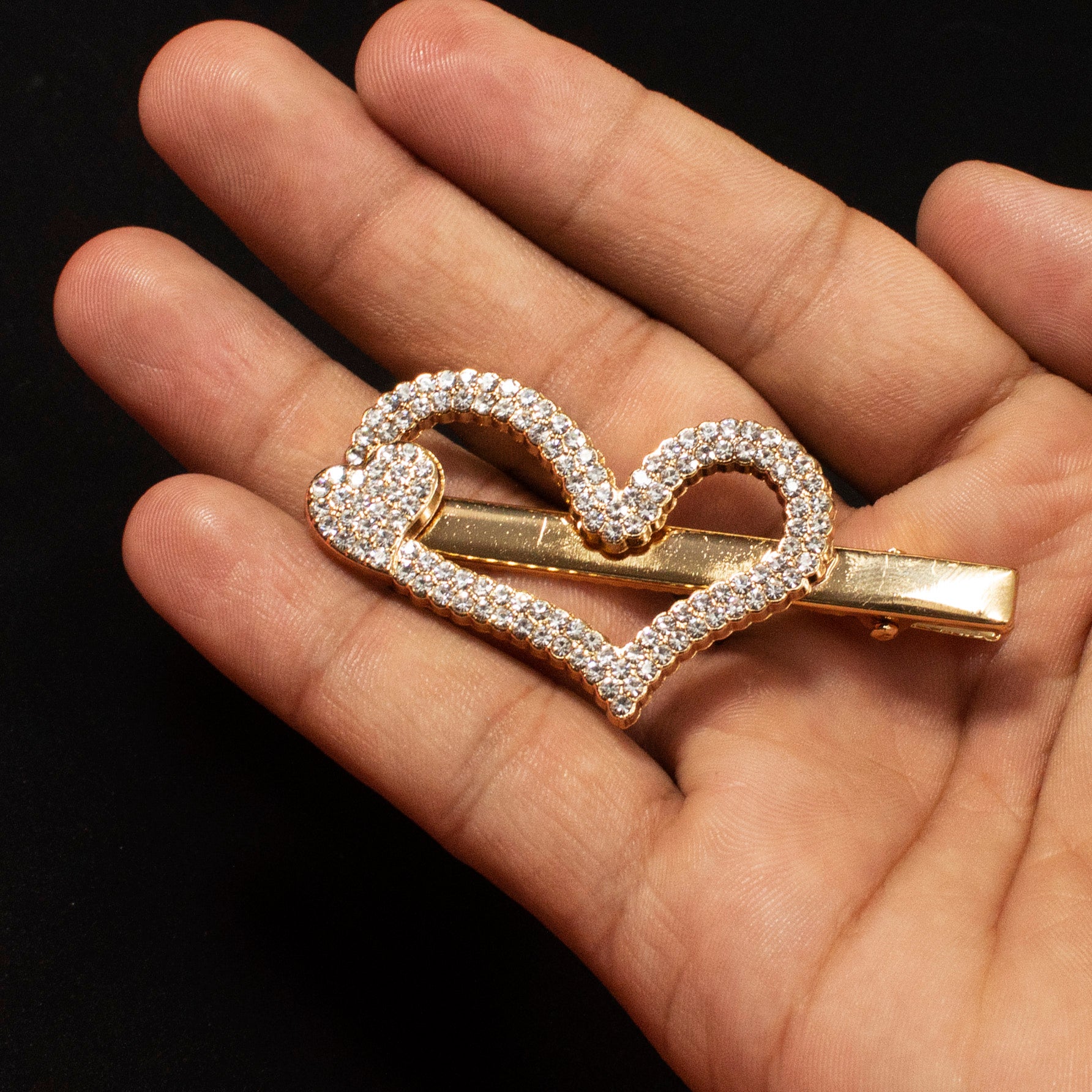 Gold Large Heart Hair Clip  Yours Clothing