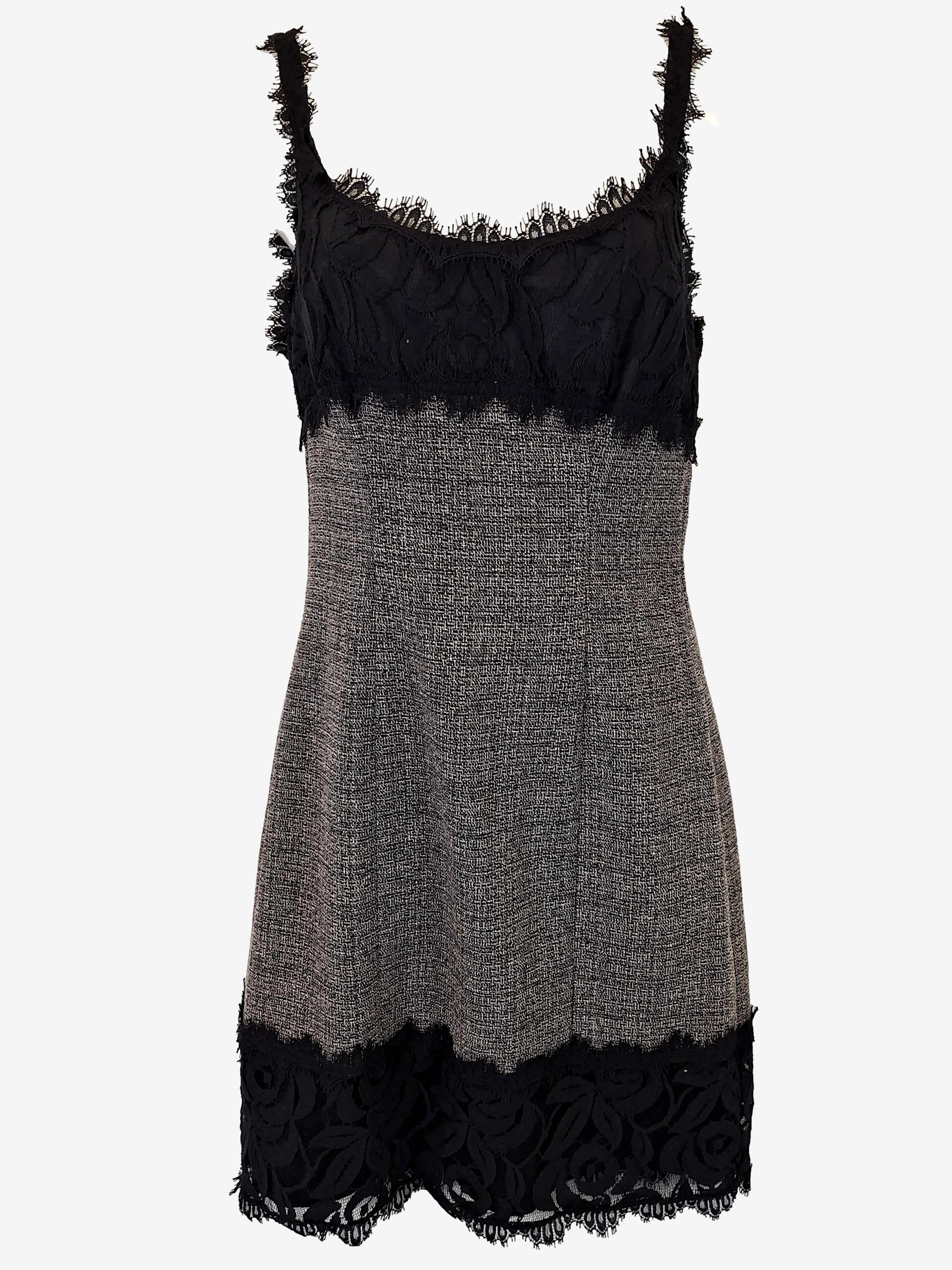 image of Review Classic Lace Trim Mini Dress Size 10