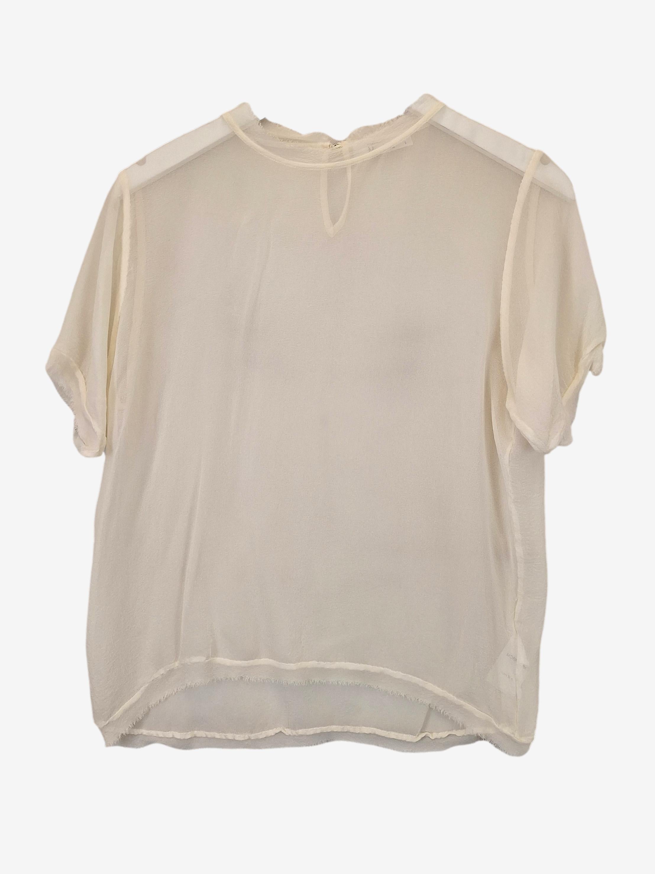 Image of Morrison Stylish Sheer Silk Top Size 8