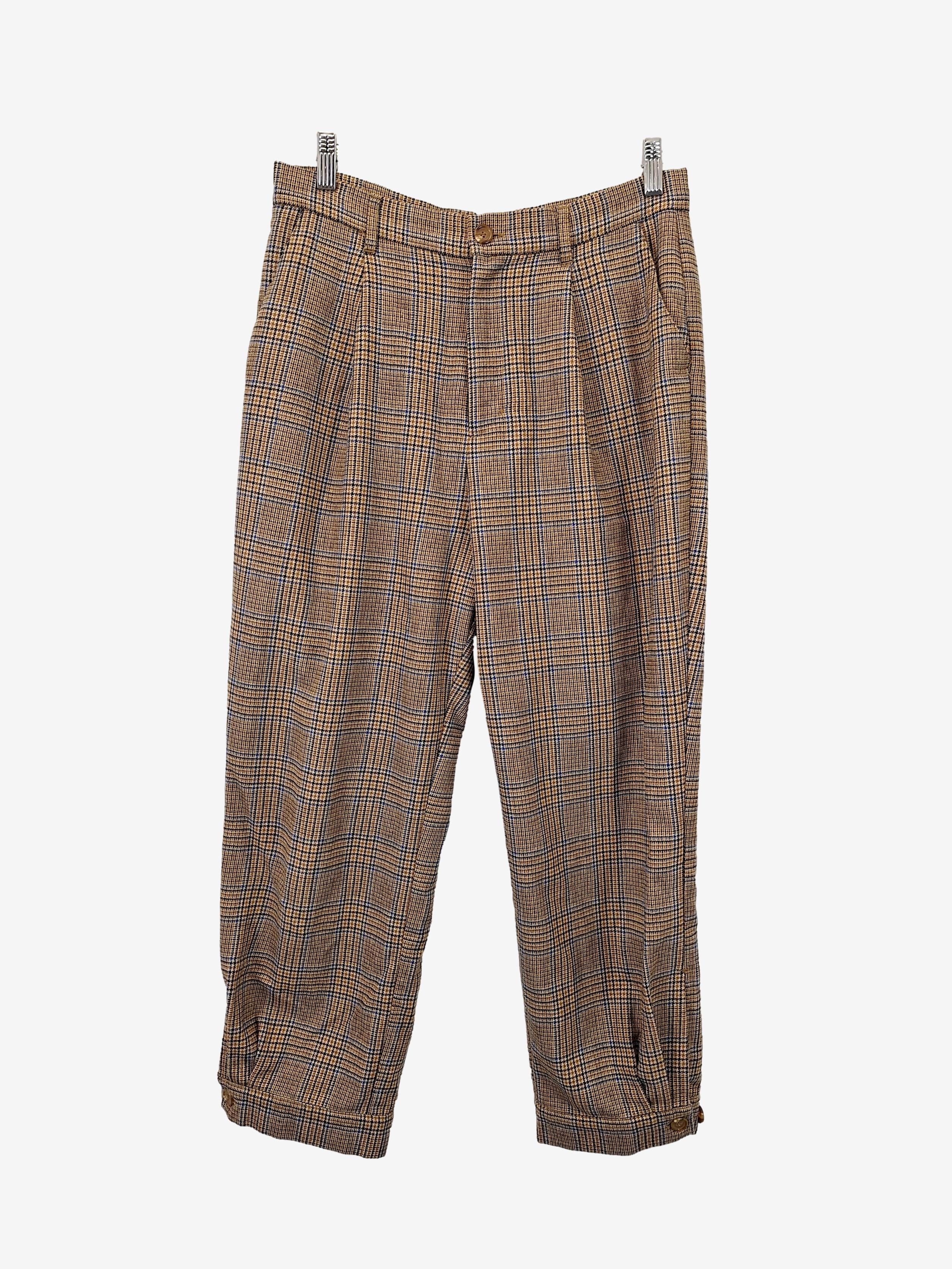 image of Gorman Classic Gathered Cuffed Check Pants Size 12