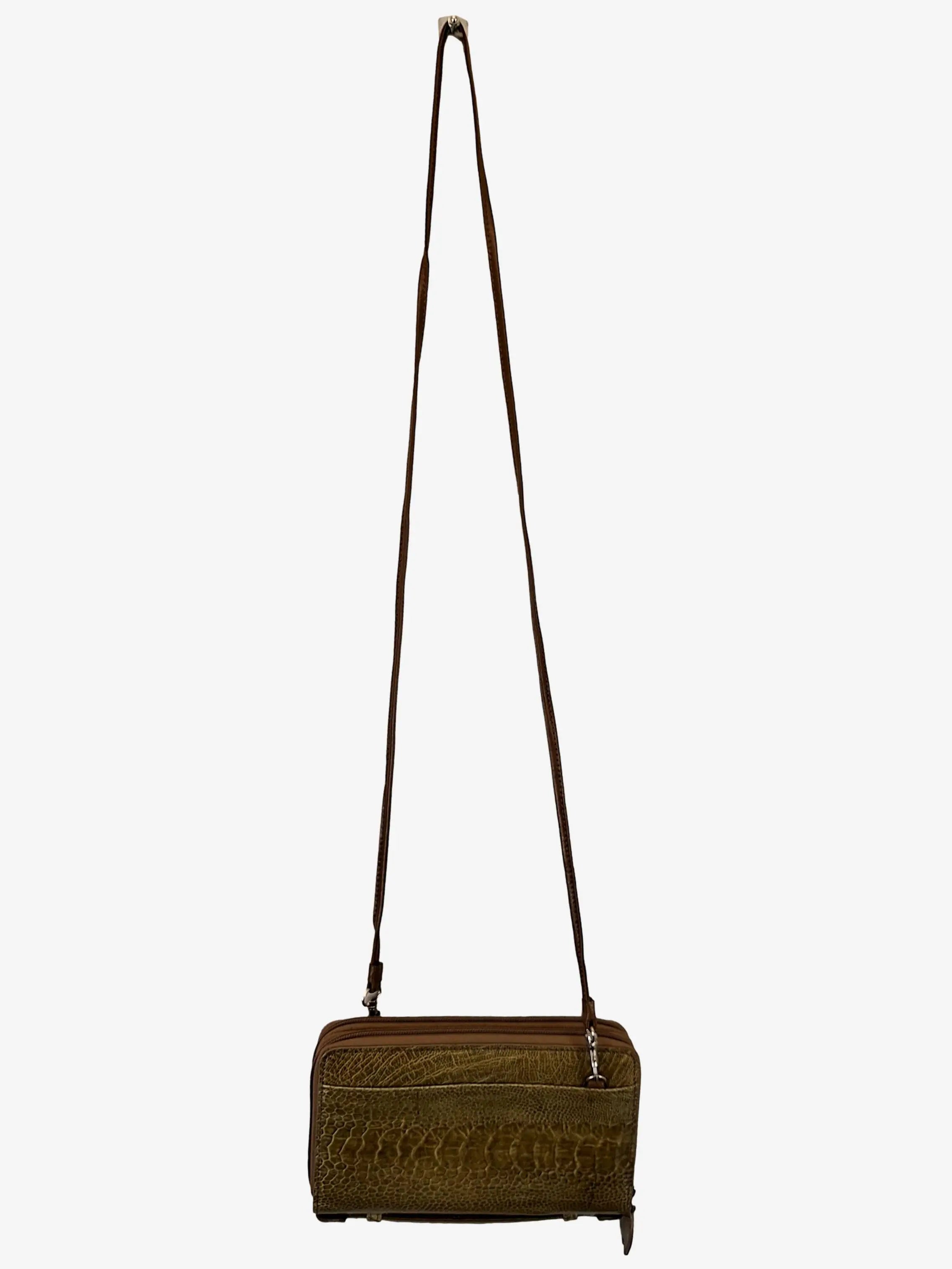 image of Via La Moda Essential Ostrich Crossbody Bag