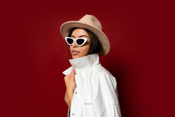 woman wear wraparound sunglasses