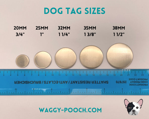 Dog Tag Size Guide – Waggy Pooch