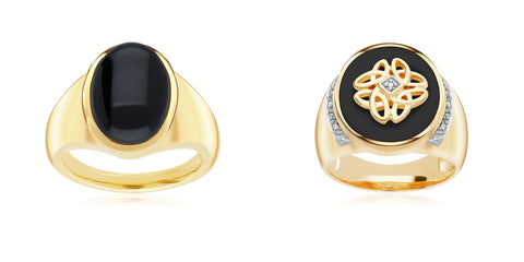 Silver gold plated with Black Onyx Ring