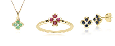 Classic 9K gold Jewelry flower design