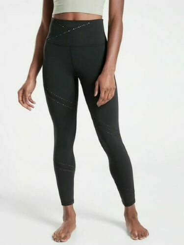 Athleta Lightning Camo 7/8 Tight in SuperSonic, BLACK SIZE M