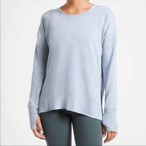 Athleta, Tops, Athleta Womens S Pure Luxe Crewneck Sweatshirt Sea Salt  446987 Nirvana Fabric