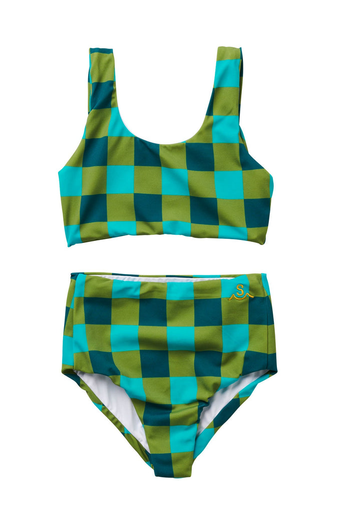 Seasta Surf Girls Gingham Moss Bikini Lilswimmas 4159