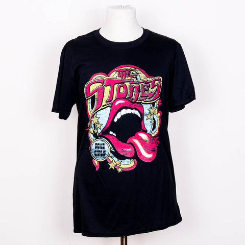 The Rolling Stones - Retro 70s Vibe Unisex Small T-Shirt - Black