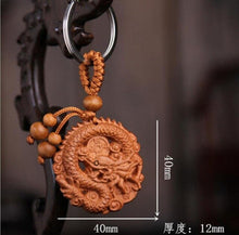 Load image into Gallery viewer, 1pcs Mahogany Three-dimensional Engraving Key Chain charm Lifelike Key Ring Car keychain for men woman wholesale
