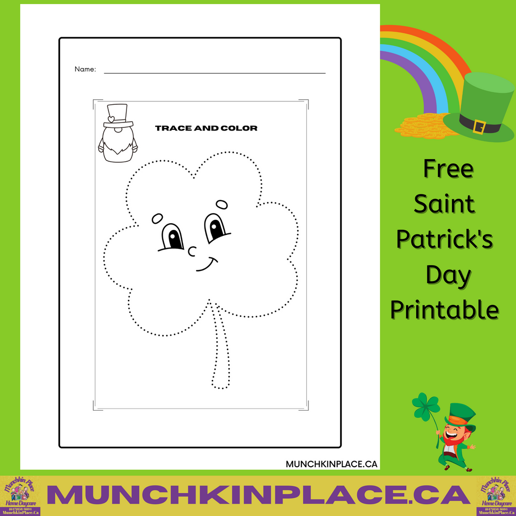 Saint Patrick's Day Trace Shamrock Free Printable