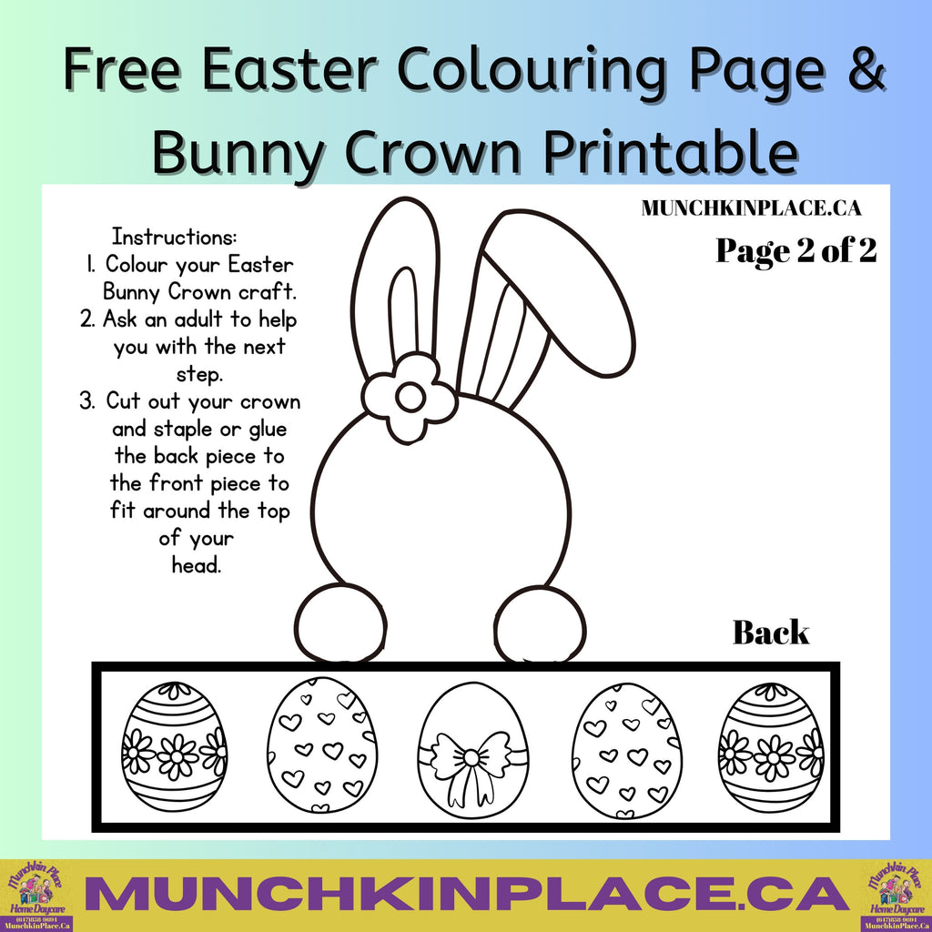 Easter Colouring Worksheet Bunny Crown Free