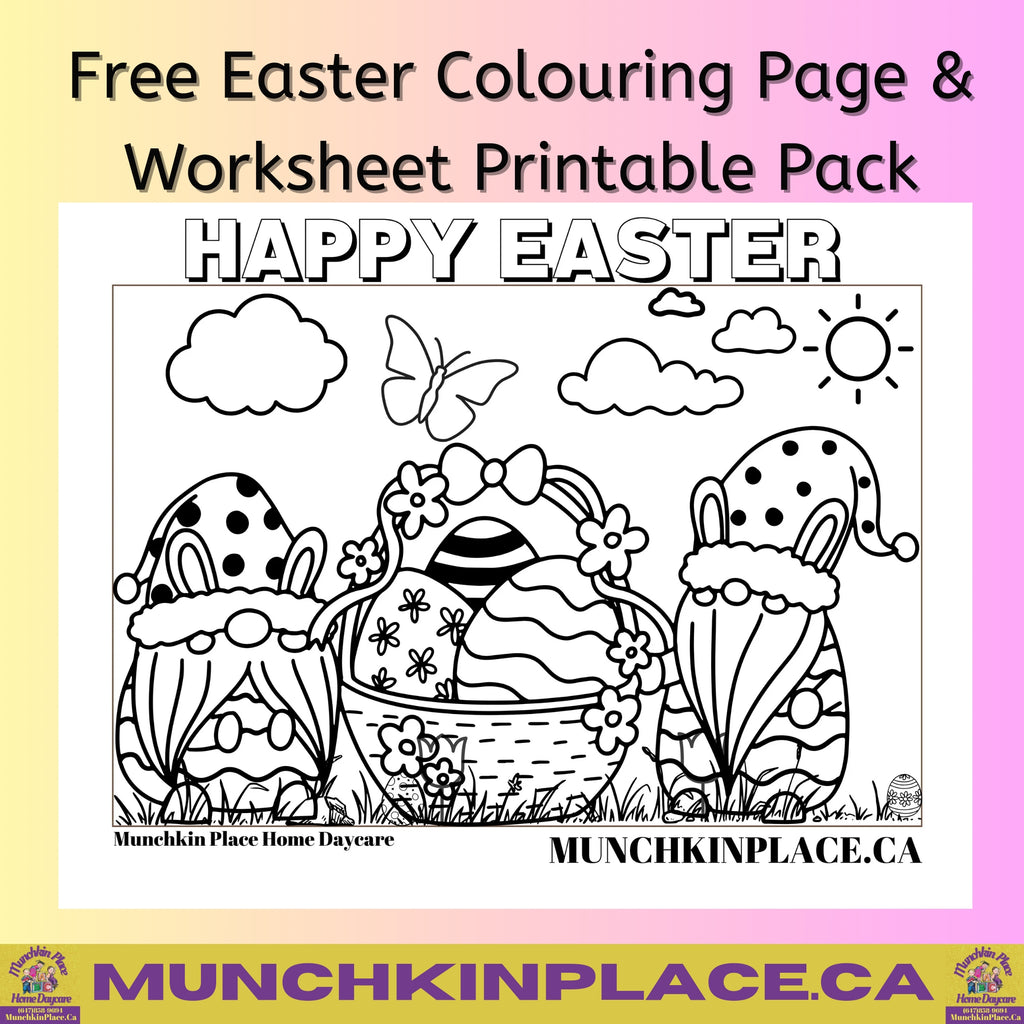Free Easter Gnome Colouring Page