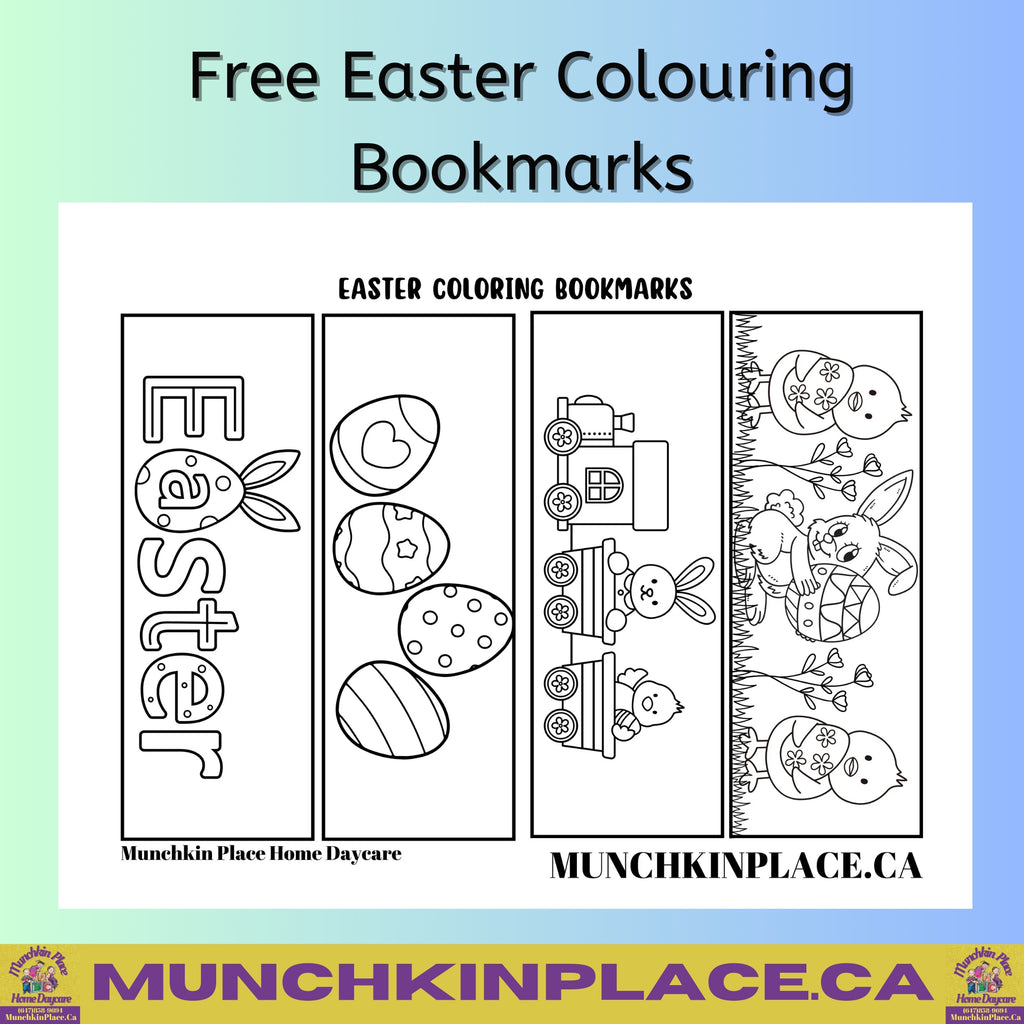 Free Easter Bookmark Colouring Page