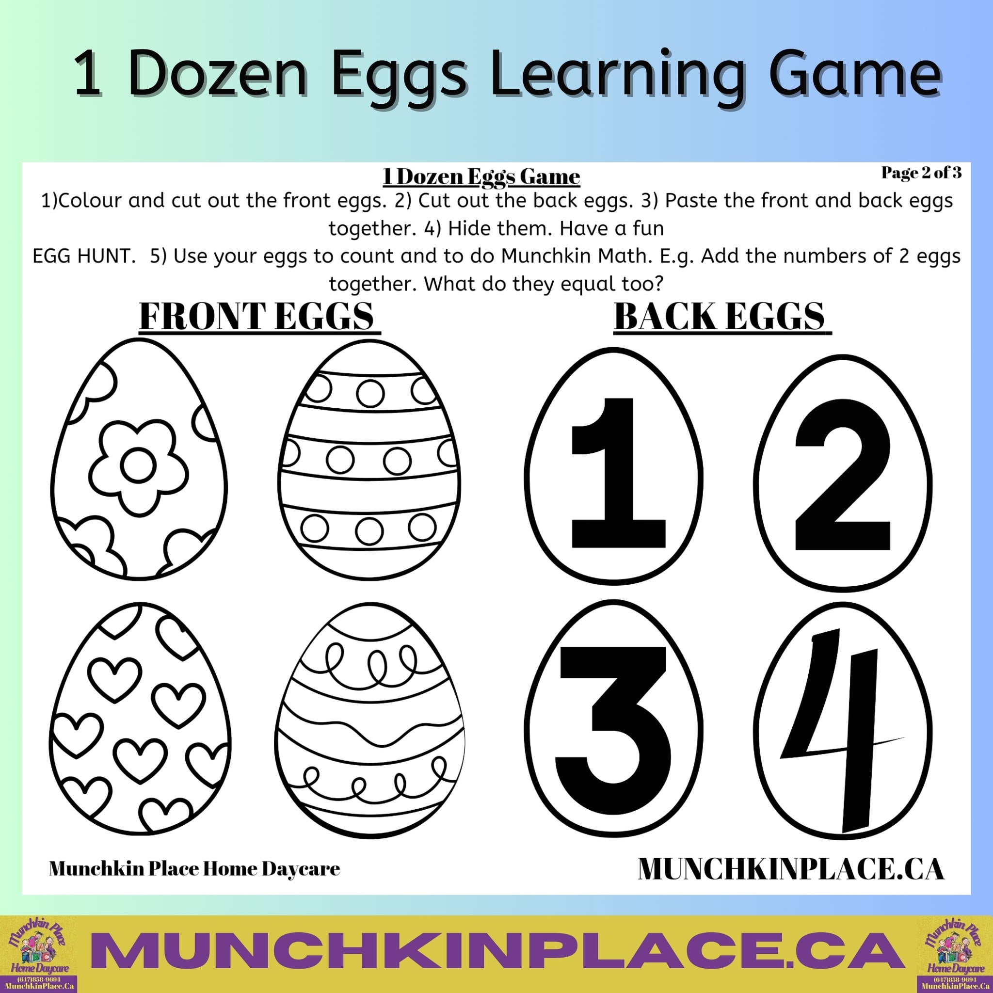 1 Dozen Easter Eggs Learning Game
