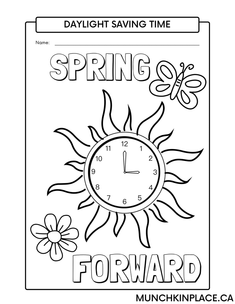 SPRING FORWARD Coloring Page
