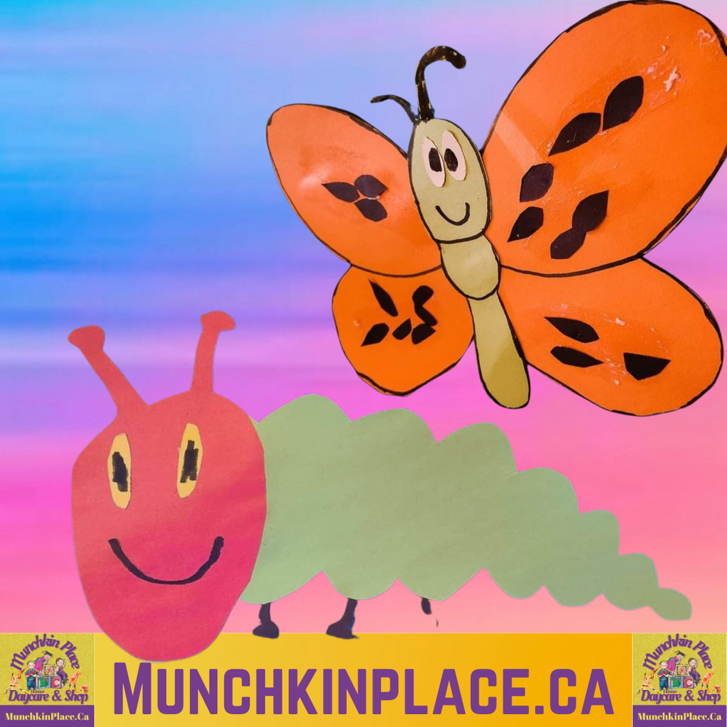 the very hungry caterpillar craft, caterpillar, simple crafts, munchkin place home daycare, munchkin place shop, art classes