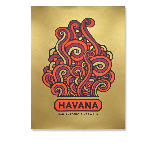 Havana Red & Gold Poster