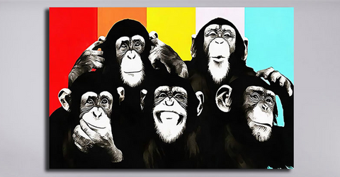 Funny Colorful Animal Art Wall Poster - Printing On Canvas