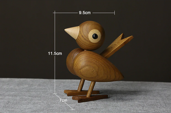 Handmade Sparrow Wood Bird Nordic Home Decor