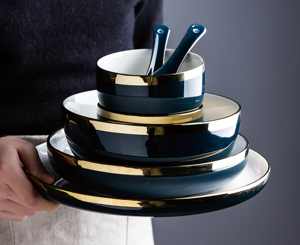 Nordic Glaze Ceramic Display Dining Plate Set
