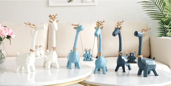 Swinging Deer Family Modern Home Decor