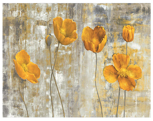 Yellow Flower Art Wall Poster - Hand Painting On Canvas