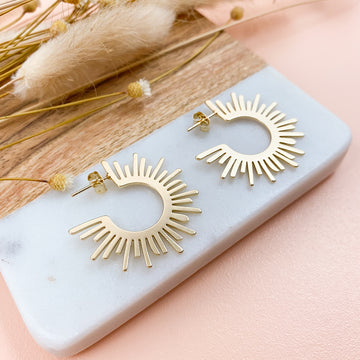 Golden Sun Hoop Earrings