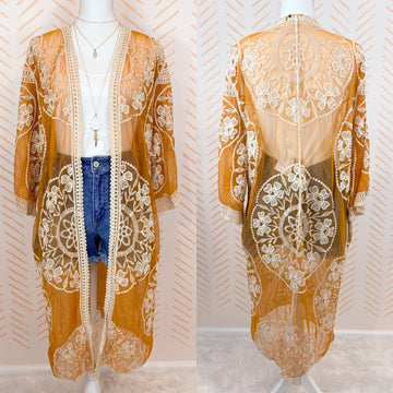 Saffron Lace Kimono