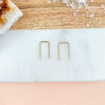 Minimalist Staple Slider Earrings